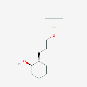 molecular formula C15H32O2Si B11853255 Cyclohexanol, 2-[3-[[(1,1-dimethylethyl)dimethylsilyl]oxy]propyl]-, cis- CAS No. 183435-74-7