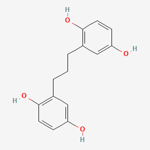 molecular formula C15H16O4 B11853315 2-[3-(2,5-Dihydroxyphenyl)propyl]benzene-1,4-diol CAS No. 4289-31-0