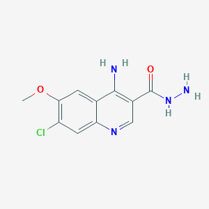 molecular formula C11H11ClN4O2 B11853318 4-Amino-7-chloro-6-methoxyquinoline-3-carbohydrazide 