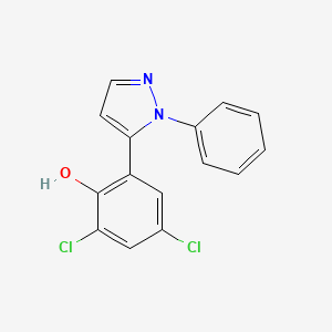 molecular formula C15H10Cl2N2O B1185337 2,4-dichloro-6-(1-phenyl-1H-pyrazol-5-yl)phenol 