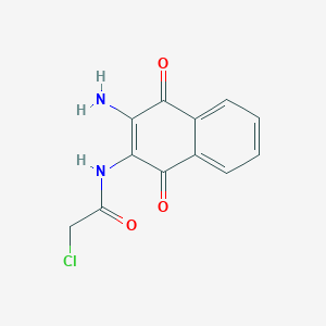 molecular formula C12H9ClN2O3 B11853400 N-(3-Amino-1,4-dioxo-1,4-dihydronaphthalen-2-yl)-2-chloroacetamide CAS No. 30007-59-1