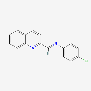 molecular formula C16H11ClN2 B11853494 Benzenamine, 4-chloro-N-(2-quinolinylmethylene)- CAS No. 24640-96-8