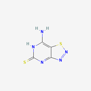 molecular formula C4H3N5S2 B1185350 7-Amino[1,2,3]thiadiazolo[4,5-d]pyrimidine-5-thiol 