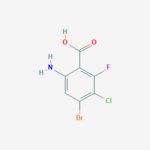 molecular formula C7H4BrClFNO2 B11853510 6-Amino-4-bromo-3-chloro-2-fluorobenzoic acid 