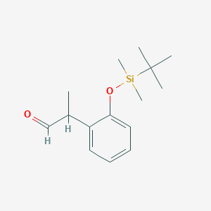 molecular formula C15H24O2Si B11853545 2-(2-((tert-Butyldimethylsilyl)oxy)phenyl)propanal 