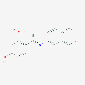 molecular formula C17H13NO2 B11853651 4-((Naphthalen-2-ylimino)methyl)benzene-1,3-diol CAS No. 83919-59-9