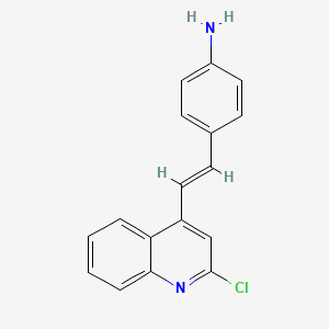 molecular formula C17H13ClN2 B1185366 4-[2-(2-Chloro-4-quinolinyl)vinyl]phenylamine 
