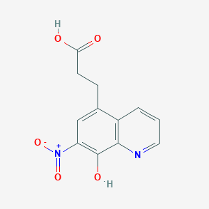 molecular formula C12H10N2O5 B11853746 3-(8-Hydroxy-7-nitroquinolin-5-yl)propanoic acid 