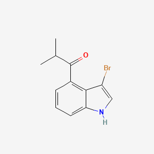 molecular formula C12H12BrNO B11853788 1-(3-Bromo-1H-indol-4-yl)-2-methylpropan-1-one 