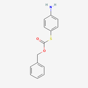 molecular formula C14H13NO2S B11853795 Carbonothioic acid, S-(4-aminophenyl) O-(phenylmethyl) ester 