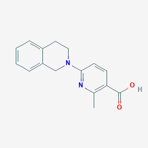 molecular formula C16H16N2O2 B11853860 6-(3,4-Dihydroisoquinolin-2(1H)-yl)-2-methylnicotinic acid 