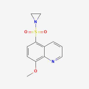 molecular formula C12H12N2O3S B11853878 Aziridine, 1-[(8-methoxy-5-quinolinyl)sulfonyl]- CAS No. 98267-09-5