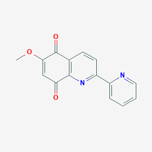 molecular formula C15H10N2O3 B11853920 5,8-Quinolinedione, 6-methoxy-2-(2-pyridinyl)- CAS No. 60582-46-9