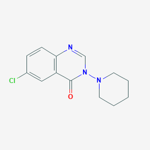 molecular formula C13H14ClN3O B11853934 6-Chloro-3-(piperidin-1-yl)quinazolin-4(3H)-one CAS No. 89804-96-6