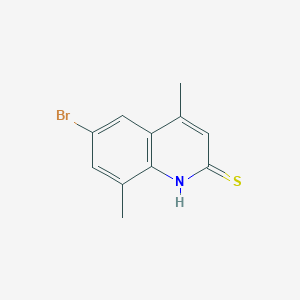 molecular formula C11H10BrNS B11853943 6-Bromo-4,8-dimethylquinoline-2-thiol 