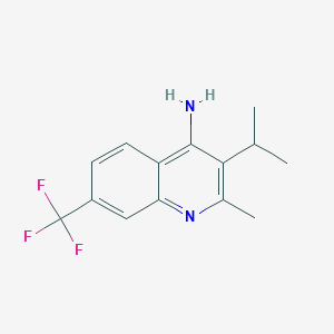 molecular formula C14H15F3N2 B11853961 3-Isopropyl-2-methyl-7-(trifluoromethyl)quinolin-4-amine 