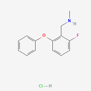 molecular formula C14H15ClFNO B11853976 1-(2-fluoro-6-phenoxyphenyl)-N-methylmethanamine hydrochloride 