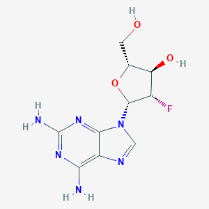 molecular formula C10H13FN6O3 B011854 (2R,3R,4S,5R)-5-(2,6-diaminopurin-9-yl)-4-fluoro-2-(hydroxymethyl)oxolan-3-ol CAS No. 103884-97-5