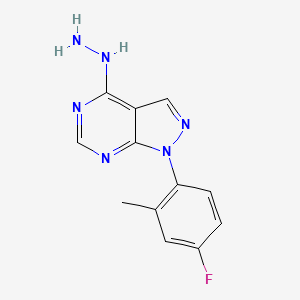 molecular formula C12H11FN6 B11854122 1-(4-Fluoro-2-methylphenyl)-4-hydrazinyl-1H-pyrazolo[3,4-d]pyrimidine 