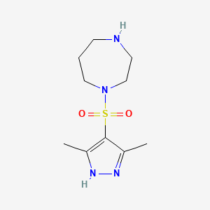 molecular formula C10H18N4O2S B11854132 1-((3,5-Dimethyl-1H-pyrazol-4-yl)sulfonyl)-1,4-diazepane 