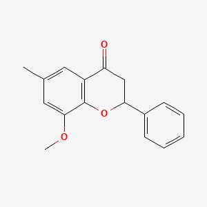 molecular formula C17H16O3 B11854163 8-Methoxy-6-methyl-2-phenyl-2,3-dihydro-4H-chromen-4-one CAS No. 5461-99-4