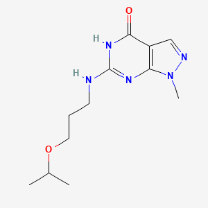 molecular formula C12H19N5O2 B11854170 6-((3-Isopropoxypropyl)amino)-1-methyl-1H-pyrazolo[3,4-d]pyrimidin-4(5H)-one CAS No. 5444-66-6