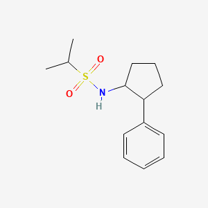 molecular formula C14H21NO2S B11854176 N-(2-Phenylcyclopentyl)propane-2-sulfonamide 