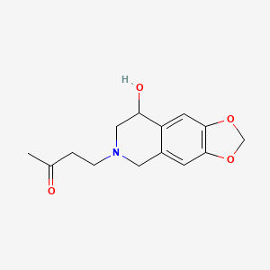 molecular formula C14H17NO4 B11854186 4-(8-Hydroxy-7,8-dihydro[1,3]dioxolo[4,5-g]isoquinolin-6(5h)-yl)butan-2-one CAS No. 46985-27-7