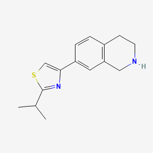 molecular formula C15H18N2S B11854215 2-Isopropyl-4-(1,2,3,4-tetrahydroisoquinolin-7-yl)thiazole 