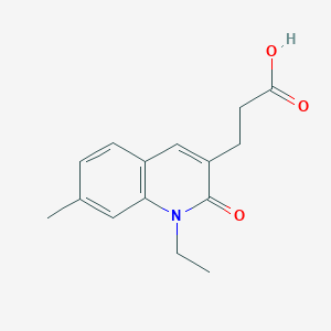 molecular formula C15H17NO3 B11854248 3-(1-Ethyl-7-methyl-2-oxo-1,2-dihydroquinolin-3-yl)propanoic acid 