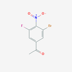 molecular formula C8H5BrFNO3 B11854296 1-(3-Bromo-5-fluoro-4-nitrophenyl)ethanone 