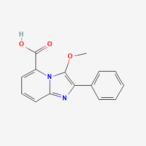 molecular formula C15H12N2O3 B11854332 3-Methoxy-2-phenylimidazo[1,2-a]pyridine-5-carboxylic acid CAS No. 89192-95-0