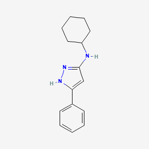 molecular formula C15H19N3 B1185435 N-cyclohexyl-N-(3-phenyl-1H-pyrazol-5-yl)amine 