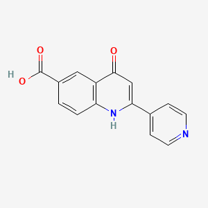 molecular formula C15H10N2O3 B11854382 4-Oxo-2-(pyridin-4-yl)-1,4-dihydroquinoline-6-carboxylic acid CAS No. 90034-54-1