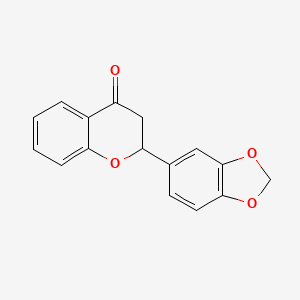 molecular formula C16H12O4 B11854434 4H-1-Benzopyran-4-one, 2-(1,3-benzodioxol-5-yl)-2,3-dihydro- CAS No. 54401-46-6