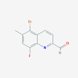 molecular formula C11H7BrFNO B11854486 5-Bromo-8-fluoro-6-methylquinoline-2-carbaldehyde CAS No. 1420794-57-5