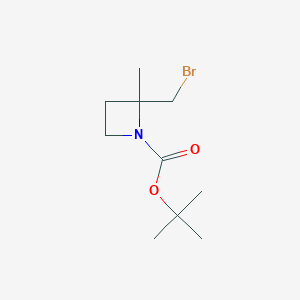 molecular formula C10H18BrNO2 B11854523 tert-Butyl 2-(bromomethyl)-2-methylazetidine-1-carboxylate 