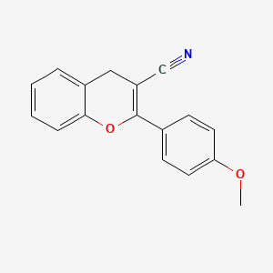 molecular formula C17H13NO2 B11854554 2-(4-Methoxyphenyl)-4H-1-benzopyran-3-carbonitrile CAS No. 62644-84-2