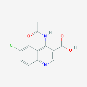 molecular formula C12H9ClN2O3 B11854601 4-Acetamido-6-chloroquinoline-3-carboxylic acid 