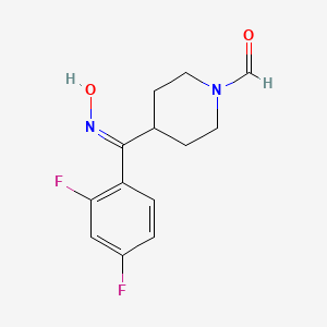 molecular formula C13H14F2N2O2 B11854613 1-Piperidinecarboxaldehyde, 4-[(2,4-difluorophenyl)(hydroxyimino)methyl]- 