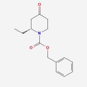 molecular formula C15H19NO3 B11854679 1-N-Cbz-2-ethylpiperidin-4-one 