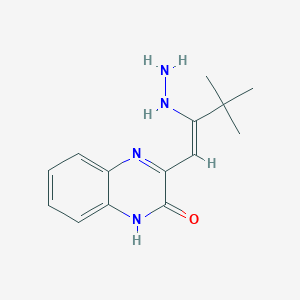 molecular formula C14H18N4O B11854698 3-(2-Hydrazinyl-3,3-dimethylbut-1-en-1-yl)quinoxalin-2(1h)-one 