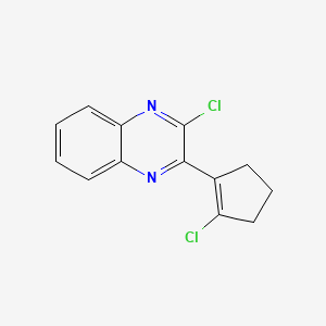 molecular formula C13H10Cl2N2 B11854757 2-Chloro-3-(2-chlorocyclopent-1-en-1-yl)quinoxaline 