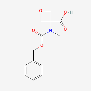 molecular formula C13H15NO5 B11854864 3-{[(Benzyloxy)carbonyl](methyl)amino}oxetane-3-carboxylic acid 