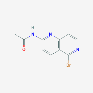 molecular formula C10H8BrN3O B11854911 N-(5-Bromo-1,6-naphthyridin-2-yl)acetamide 