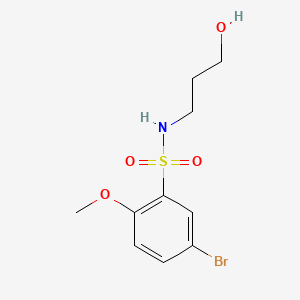 molecular formula C10H14BrNO4S B1185494 5-bromo-N-(3-hydroxypropyl)-2-methoxybenzenesulfonamide 