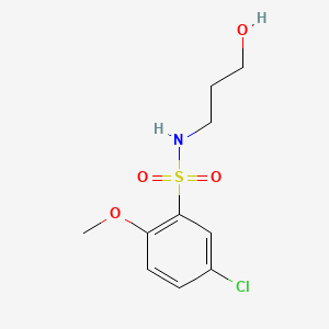 molecular formula C10H14ClNO4S B1185495 5-chloro-N-(3-hydroxypropyl)-2-methoxybenzenesulfonamide 
