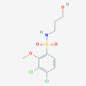 molecular formula C10H13Cl2NO4S B1185500 3,4-dichloro-N-(3-hydroxypropyl)-2-methoxybenzenesulfonamide 