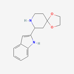 molecular formula C15H18N2O2 B11855114 7-(1H-Indol-2-yl)-1,4-dioxa-8-azaspiro[4.5]decane CAS No. 142207-51-0