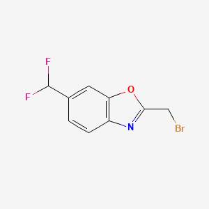 molecular formula C9H6BrF2NO B11855148 2-(Bromomethyl)-6-(difluoromethyl)benzo[d]oxazole 